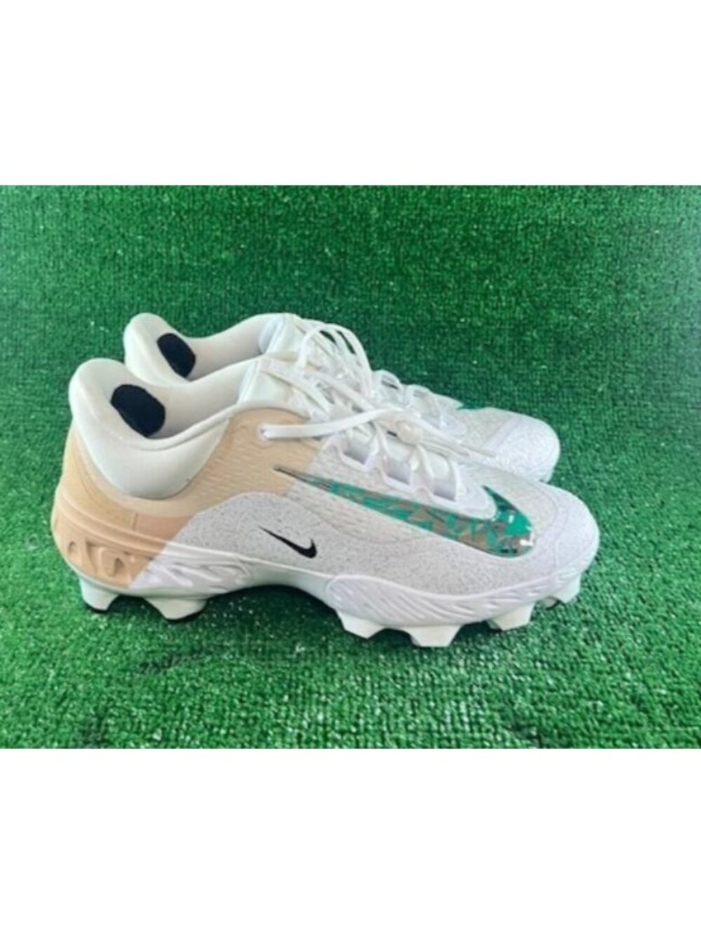 Men Nike Alpha Huarache Elite 4 Low MCS 'All Star' White Teal FQ7959-100 Sz 15